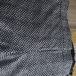 Black and White Herringbone Pants